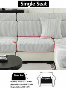 1pc Stretch Sofa Cover, Non-Slip Full Coverage Sofa Seat Cushion, Suitable For All Seasons, Fabric Sofa Slipcover, Machine Washable, Dust-Proof, Pet-Friendly, Decorative Sofa Protector, Adjustable For Corner Sofa, Bedroom, Office, Living Room 1/2/3/4 Seater - Light Grey - View 18