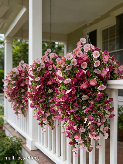 3/1 件装人造抗紫外线紫色花卉装饰，适用于花环、婚礼、母亲节、花园、阳台、室内外家居装饰