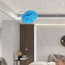 Fan Duster With Extendable Pole, Adjustable & Removable Cleaning Blades, Suitable For High Ceilings, Windows And Furniture - Orange - View 2