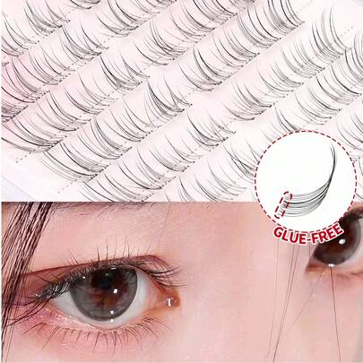 80 Pieces Of Segmented Natural Cartoon False Eyelashes, Multiple Lengths Combined, Comfortable Transparent Tips, Beginner-Friendly Realistic Eyelashes, Reusable False Eyelashes, Suitable For Shopping / Dating, Traveling / Vacation Use