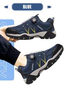 Giày bảo hộ nam, giày thể thao mũi thép, giày lao động chống va đập, giày bảo hộ mũi thép nhẹ màu xanh hải quân, giày leo núi chống va đập và chống đâm thủng, giày bảo hộ cổ thấp unisex dùng trong xây dựng, công nghiệp, nhà kho - Xanh đậm - Xem 7