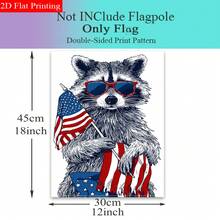 2D Flat - 2D Flat - A Single 2D Flat Garden Flag Featuring A Raccoon Wearing Glasses And An American Flag Design, Ideal For Outdoor Decoration In Your Yard Or Porch.This Charming Small Flag, Measuring 18 By 12 Inches - A - Xem 4