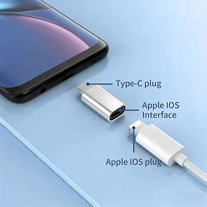 1个USB-C转Lightning适配器，兼容 16/17系列/15/15 Pro/15 Pro Max/Plus、S25/S24/S23、Air，用于数据传输