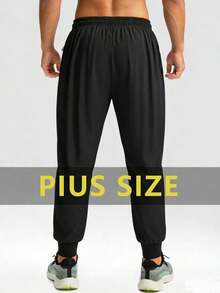 Pantalones casuales ligeros para hombre de talla grande, adecuados para correr, hacer ejercicio, ciclismo, color negro, primavera - Negro - Ver 6