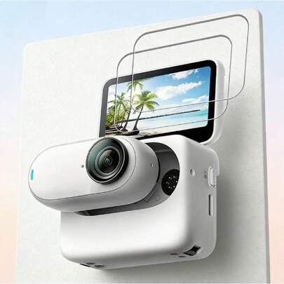 Bộ 2 miếng dán màn hình trong suốt, phù hợp với máy ảnh Insta360 GO 3/GO 3S, được làm từ kính cường lực độ cứng 9H, chất liệu cao cấp, cảm ứng mượt mà, chống trầy xước độ nét cao, phụ kiện máy ảnh cao cấp, phim bảo vệ loại A+, món quà thời trang dành cho bạn trai/bạn gái.