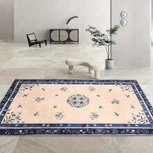 Chinese-Style Blue And White Floral Pattern Floor Mat, Rectangular Shape, Durable Bathroom Mat, Stylish, Soft, Suitable For Bedroom, Living Room, Office, Study, Hallway, Game Room, Balcony, Outdoor Carpet, Durable, Stylish, Soft, Can Be Used In Various Places - 1PC - 查看 7