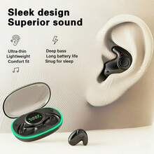Sleep Invisible TWS Wireless Earbuds, HiFi Stereo, LED Digital Display, Low Latency Gaming, Ergonomic Lightweight Sleep Headphones, Compatible With IOS & Android, Comfort Fit For Travel & Fitness - Multicolor - View 4