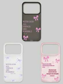 3件套宗教文字蝴蝶手机壳，多巴胺柔和蝴蝶和圣经经文元素，兼容 17 Pro Max/ 17/ 17 Pro/ 11/ 15/ 15 Pro Max/ 14/ 14 Pro/ 14 Pro Max/ 15 Plus/ 14 Plus/ 13 Pro Max/ 16 Pro/ 16 Plus/ Air/ 16 Pro Max - 彩色 - 查看 37