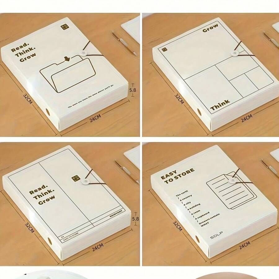 A4 Simple Style File Box, PP Plastic Document Organizer Box, Large ...