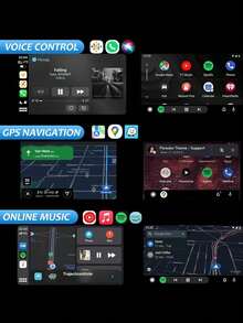 Bộ chuyển đổi CarPlay không dây 2 trong 1, bộ chuyển đổi CarPlay không dây nhỏ gọn, ổn định nhất, kết nối Bluetooth, cắm là chạy, không độ trễ, tương thích với iPhone và Android Auto. - CarPlay - Xem 7