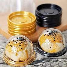 100/50/25/10/5pcs Oval/Semi-Circular Semi Ripe Cheese Molds With Lids, Suitable For Baking Pudding, Cakes, Snacks, Desserts, Caramel Pudding, Cupcakes, Pies, Caramel Pudding, Pancakes, Cupcakes, Etc. Mini Pudding Cups, Suitable For Parties, Weddings, Birthdays And Other Occasions. Half Circular Box Baking Packaging Box, Kitchen Baking Tools, Kitchen Supplies - Multicolor - View 4