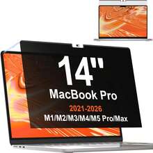 Protescreen 1Pack Privacy Screen For Apple Mac Pro 14"/16" (2021-2026) & Air 15" (2023-2026) Removable Anti-Glare Blue Light Filter With Camera Cover, Anti-Spy Laptop Screen Protector For Apple Laptop - View 14