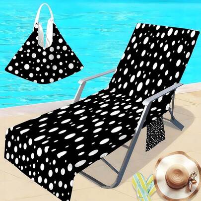 1 chiếc khăn phủ ghế bãi biển kiểu mở mùa hè, khăn tắm siêu sợi nhanh khô, phù hợp với ghế hồ bơi, khăn phủ ghế bãi biển có túi, phụ kiện du lịch thiết yếu cho kỳ nghỉ.