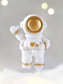 1 unidade de enfeite de bolo com astronauta, planeta espacial, foguete Saturno, palitos decorativos de plástico coloridos e reutilizáveis, artigos para festa de aniversário com tema espacial, adequado para decoração de mesa de doces e bolos infantis. - Multicolorido - Ver 8