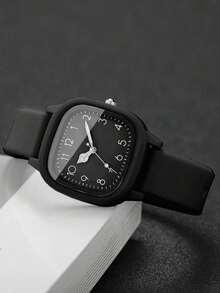 2 piezas Conjunto de relojes de cuarzo cuadrados minimalistas elegantes con pulsera con forma de corazón romántica, adecuado para regalos de cumpleaños/fiestas de mujeres, de vuelta a la escuela/temporada de graduación, decoración de fiestas/vacaciones, celebraciones familiares, uso diario, regalos para amigos, regalos del Día de la Madre, regalo ideal de graduación - Multicolor - Ver 6