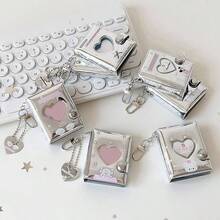 Mini Silver Photo Album, Photo Storage Bag, Album, Minimalist Cartoon Star & Heart Hollow Photo Album, Celebrity Fan Cards And Sticker Collection Album, Portable And Easy To Carry - Silver - View 6