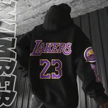 Custom LA Streetwear Basketball Hoodie Kangaroo Style - Do đó, Lakers - Xem 3