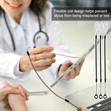 Bộ 5/10 dây buộc bút đàn hồi có vòng silicon, giá đỡ bút có thể thu gọn, dây buộc bút kẹp, giá đỡ bút máy tính bảng, dây buộc bút chống thất lạc, cố định giá đỡ bút vào màn hình, dụng cụ chống thất lạc thiết thực cho văn phòng và học tập. [Cần tự lắp ráp] - A - Xem 5