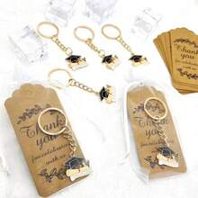2026 Graduation Metal Keychain - Inspirational Keychain With Thank You Card, Suitable For Various Graduation Occasions, Carnival Theme, Special Function Commemorative, Rectangular Cute Alloy Oil Drop Graduation Cap Keychain, Graduation Ceremony Gift, Graduation Season, Graduation Gift - Keychain - View 4