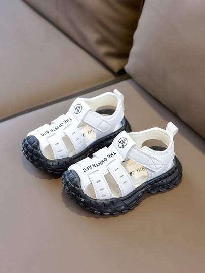 Boys' Sports Sandals Closed Toe, Hook And Loop Strap Non-Slip Soft Bottom Breathable Summer Casual Shoes