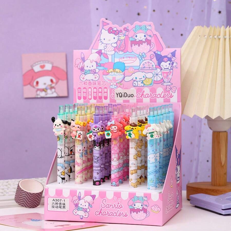 SANRIO [Sản phẩm bán chạy nhất] 36 bút bi kẹp dễ thương, mực đen 0.5mm, viết trơn tru, văn phòng phẩm & đồ dùng văn phòng, quà tặng đặc biệt, mùa tựu trường. - Nhiều màu - Xem 1