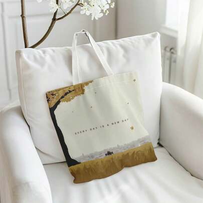 1 Stück Leinwand-Tragetasche mit lebendiger Illustration - strapazierfähige Schultertasche für Freizeitausflüge, täglichen Gebrauch und Wanderausrüstung