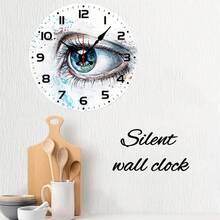 2D Flat, Watercolor Eye Artwork - Single 10inch Round Silent Wall Clock, European And American Style - Battery Not Included, Silent Clock, Perfect For Enhancing Your Study Or Living Room, An Excellent Gift For Friends, Family, Etc,Teacher,Valentines Gift,Graduation,Mother Giftsr,Room Deocr,Wall Deoc,Home Essentials - 1 PC / Multicolor / 10in / 25cm - View 6