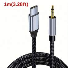 USB-C auf 3,5-mm-Audio-Hilfsanschluss-Kabel - Typ-C auf männlichen Lautsprecher-Adapter - Stereo-Audio-Verlängerungskabel - flaches Kabeldesign - weiches Audio-Kabel - Premium-Audio-Anschluss - langanhaltend - USB-C auf 3,5-mm-Konverter - kompatibel mit Ultra 20/10, Pro, Kopfhörerverlängerung, Mobilaudio-Setup, Autosound - Technikbegeisterte, Autoaudio-Fans - A - Übersicht 9