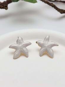 1 Pair Women's Fashionable And Fresh Ocean-Themed Star-Shaped Earrings. Ideal For A Fresh, Vacation, Or Girly Look. Perfect For Summer And Beach Vacations. Easter Gift. Mother's Day Gift. - Starfish - View 8