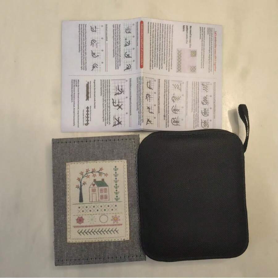 DIY Linen Stitch Book Embroidery Sampler Guide – Needlecraft Lover Gift - Sewing Book Type a Hard + Sewing Kit - View 1