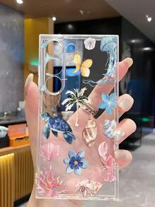 1个海龟、寄居蟹、花朵、蝴蝶海洋元素软壳手机壳，兼容华为荣耀、Galaxy A04e/12/A13/A14/A34/A50/A52/A53/A54/S21/S22/S23/S24/S25/S25Ultra/S25FE/S26/S26 Plus/S26 Ultra/S26 Edge、6A/7A/8A、12T/13T/15T/15T Pro，国际版 - 無色 - 查看 5