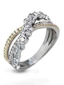 1 pieza Anillo de lujo con circonita cúbica para mujer para boda, compromiso, aniversario, fiesta, joyería, regalo del Día de San Valentín - 1# - Ver 2