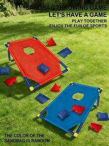 Corn Hole Toss Game For Parent-Child Interaction - Portable For Indoor And Outdoor Use. Corn Hole Toy Suitable For Children's Sensory Training And Team Building Activities. Red And Blue Boards For Fun Competition. Includes Colorful Corn Hole Bags. Compact Foldable Design. - Multicolor - View 3