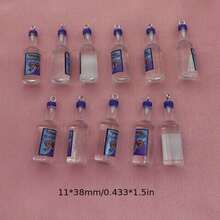 5/10 piezas Colgante de botella de vino de resina, accesorios para hacer joyas DIY como aretes, collares, llaveros - Multicolor - Ver 11