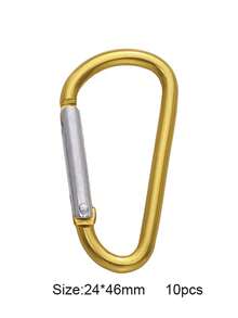 10pcs Aluminum Carabiner Keychain Clips - Assorted Shapes (Star, Heart, Bone, D-Shape) For Keys, Bags & DIY Crafts, Lightweight Metal Snap Hooks For Phone Straps & Outdoor Gear - Aluminum Carabiners - View 14