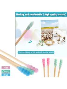 200/100/10 unidades de cotonetes de ponta dupla, pontas espirais coloridas, multiuso para limpeza de ouvidos e remoção de maquiagem, ferramentas de beleza e cosméticos - Multicolorido - Ver 5