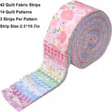 42 miếng vải vuông cắt sẵn - Vải dải họa tiết hoa cổ điển 6.5*50cm - Thích hợp cho may vá, làm sổ lưu niệm, đồ thủ công DIY, trang trí nhà cửa - Không lãng phí, chất liệu bền, vật tư may vá chất lượng cao - Hoa cổ điển - Xem 5