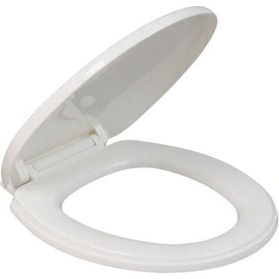 Asiento de inodoro de cierre suave, asiento de inodoro con liberación rápida para una fácil limpieza, fijación superior simple, asientos de inodoro estándar blanco con bisagras