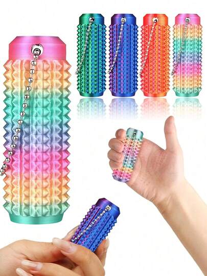 2pcs Adult Stress Relief Hand Massage Toys, Help Relax Muscles And Relieve Stress, Suitable Pocket-Sized Massage Stress Relief Tool For Office Workers, Applicable For Travel, Outdoor, Office, Back To School, Portable 3D Printed Breathable Keychain Accessory, Tactile Tool With Textured Bumps And Ventilation Holes