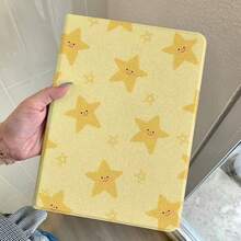 Ốp bảo vệ phẳng màu vàng hình ngôi sao tối giản tương thích với Apple thế hệ thứ 11, ốp bảo vệ máy tính bảng đơn giản thế hệ thứ 12 có khe cắm bút cảm ứng, Air 8 2026 Model mới Pro 11 Thời trang Mini 7 Dễ thương Thế hệ thứ 10 Air 7/6 Ốp bảo vệ máy tính bảng 11 inch dành cho cả nam và nữ - Màu vàng - Xem 5