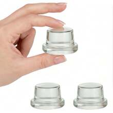 2pcs Transparent Self-Adhesive Door Stopper, Suitable For Floor And Wall Cushion Protection, Shower Room Door Stopper, No Drilling Required, Suitable For Home And Office, Can Protect Walls And Furniture - Round - View 3