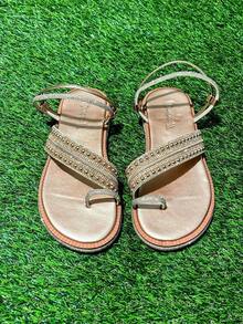 Papete Feminina Baixinha com Brilho Chinelo Flat Rasteira – Conforto e Estilo Lançamento 2026  Férias  Festa  Casual    Strass    Papete  Férias    verao - Rose - Visão 4