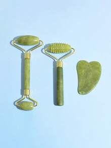 Bộ 1/2/3 con lăn ngọc và dụng cụ Gua Sha, máy massage mặt và cổ bằng ngọc - Quà tặng Ngày của Mẹ - Dụng cụ chăm sóc da mặt SPA, con lăn massage mặt - Nhiều màu - Xem 15