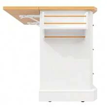 Mobile Kitchen Island, Kitchen Unit, Kitchen Trolley With 2 Doors And 6 Drawers, With Wheels, (120x45(75)X91 Cm), White/Black - White - View 10