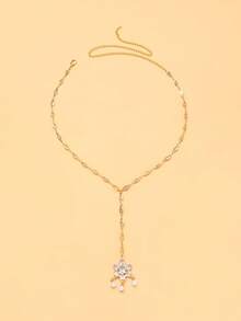 1 pieza Nuevo Maang Tikka floral de Pascua, joyería tradicional de frente para novia y boda, accesorio de cabello de estilo exótico, tocado - Dorado - Ver 3