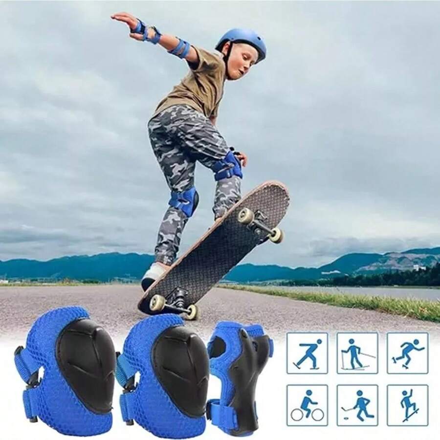 Kit Casco Protección Niños Rodilleras+muñequeras+coderas,Conjunto de equipo de protección para casco infantil, equipo de protección para patines, scooter y coche de equilibrio, equipo de protección grueso para patinaje sobre ruedas.