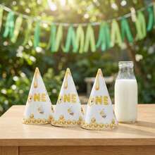 Bộ 6 mũ tam giác bằng giấy dùng trang trí tiệc sinh nhật cho trẻ em, mũ sinh nhật chủ đề khủng long cho bé 1 tuổi, phụ kiện chụp ảnh. - Nhiều màu - Xem 6