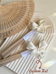Set de 3 abanicos de mano personalizados como recuerdos de boda, recuerdos de boda a granel, abanicos de recuerdo de boda, regalos de boda, despedida de soltera, boda de verano, rústico - Multicolor - Ver 5