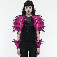 Khăn choàng giả lông vũ dành cho nữ - Áo choàng thiên nga cổ lông vũ cho Halloween, phụ kiện trang phục phù thủy, có cổ tay áo lông vũ. - Nhiều màu - Xem 7