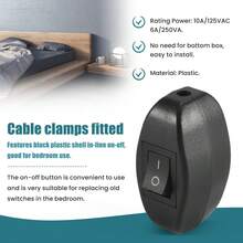 Black Bedroom On Off Button In Line Switch 6A/250VAC 10A/125VAC - Multicolor - View 4